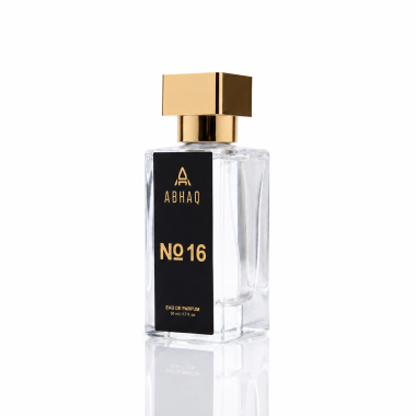 No. 16 perfume bottle by Abhaq Fragrance — citrus spice and musk minimalist fragrance