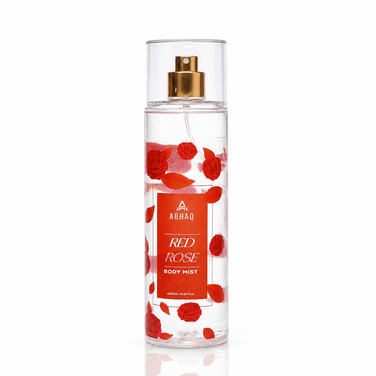 Red Rose Body Mist by Abhaq Fragrance — pure single note rose body spray in elegant bottle