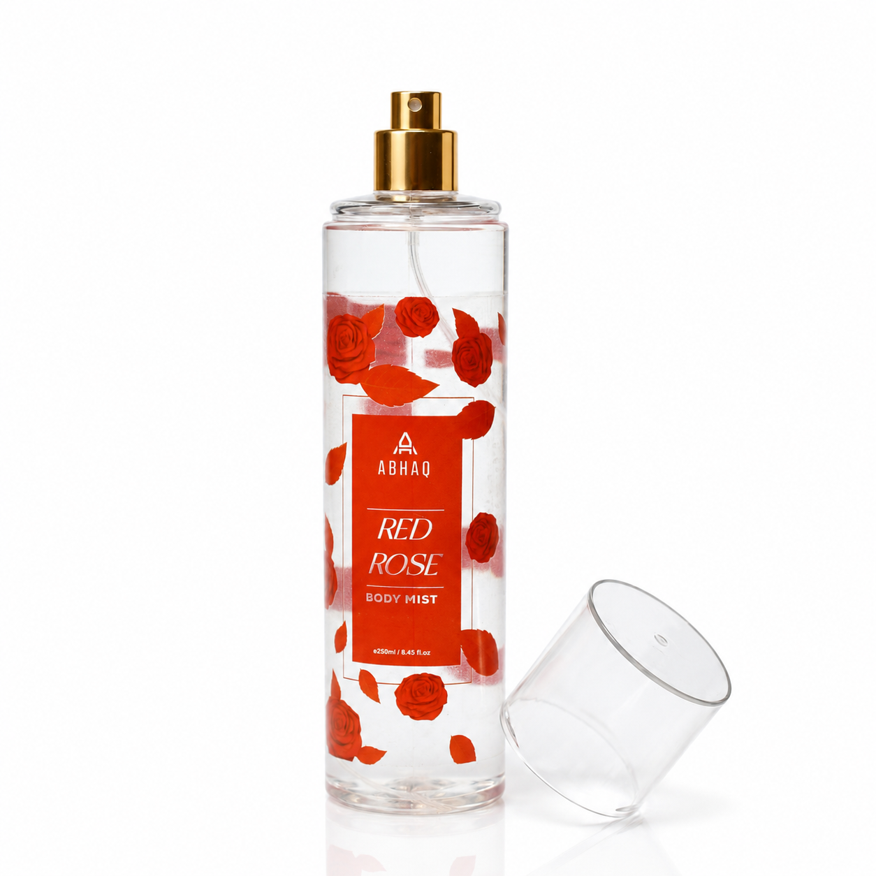 Red Rose Body Mist by Abhaq Fragrance — pure single note rose body spray in elegant bottle