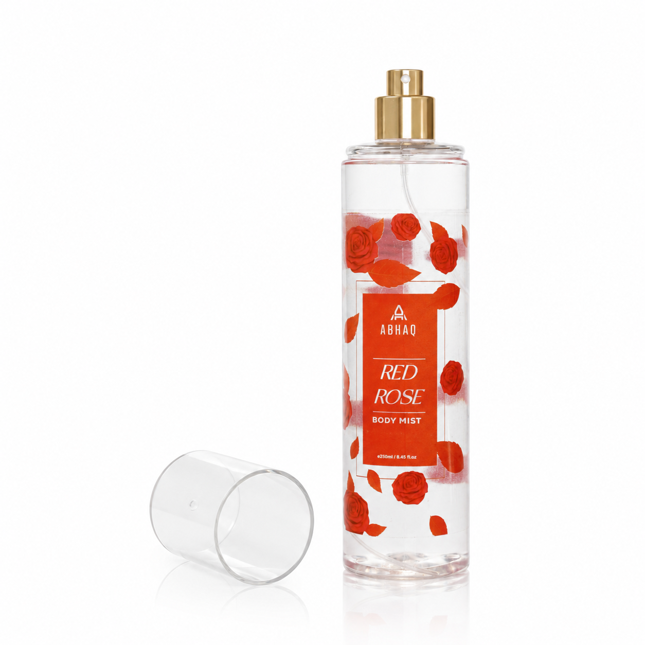 Red Rose Body Mist by Abhaq Fragrance — pure single note rose body spray in elegant bottle